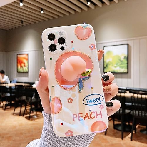 Miniatura 2 de Roemary Peach - Funda para iPhone 15 Pro Max, para iPhone 15 Pro Max, diseño rosa melocotón, diseño rosa TPU absorción de impactos, funda protectora