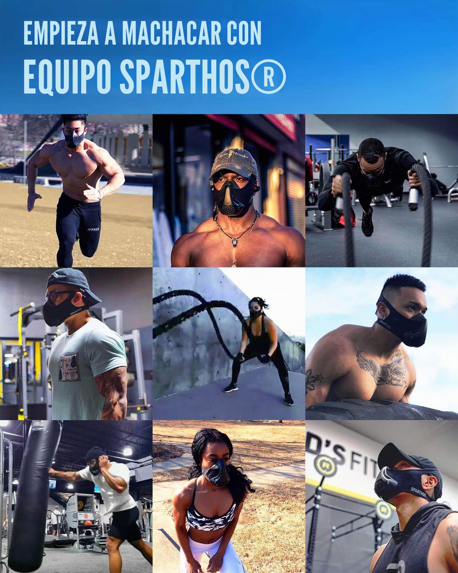 Sparthos Máscara de Entrenamiento de Alta Altitud - Máscara Facial para Gimnasio, Correr, Ciclismo, Elevación, Cardio, Fitness, Resistencia O2 2 3