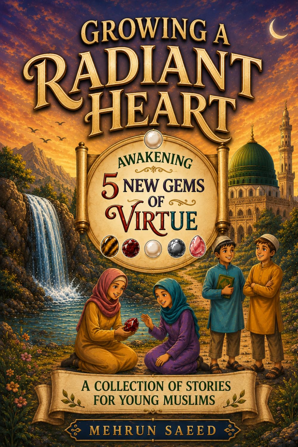 Growing a Radiant Heart: Islamic Character-Building Stories for Muslim Kids Ages 7–14 Featuring the 5 Gems of Virtue: Courage, Gratitude, Modesty, Justice, and Diligence (Journey of the Heart Series)