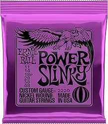 Cordas para guitarra elétrica Ernie Ball Power Slinky Nickel Wound, calibre 11-48