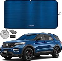 Vista 31 de Autoamerics Parasol de Parabrisas de Una Pieza - Parasol Cromado Líquido Plegable para Ventana Delantera de Auto para Carros SUV Camión - Protector