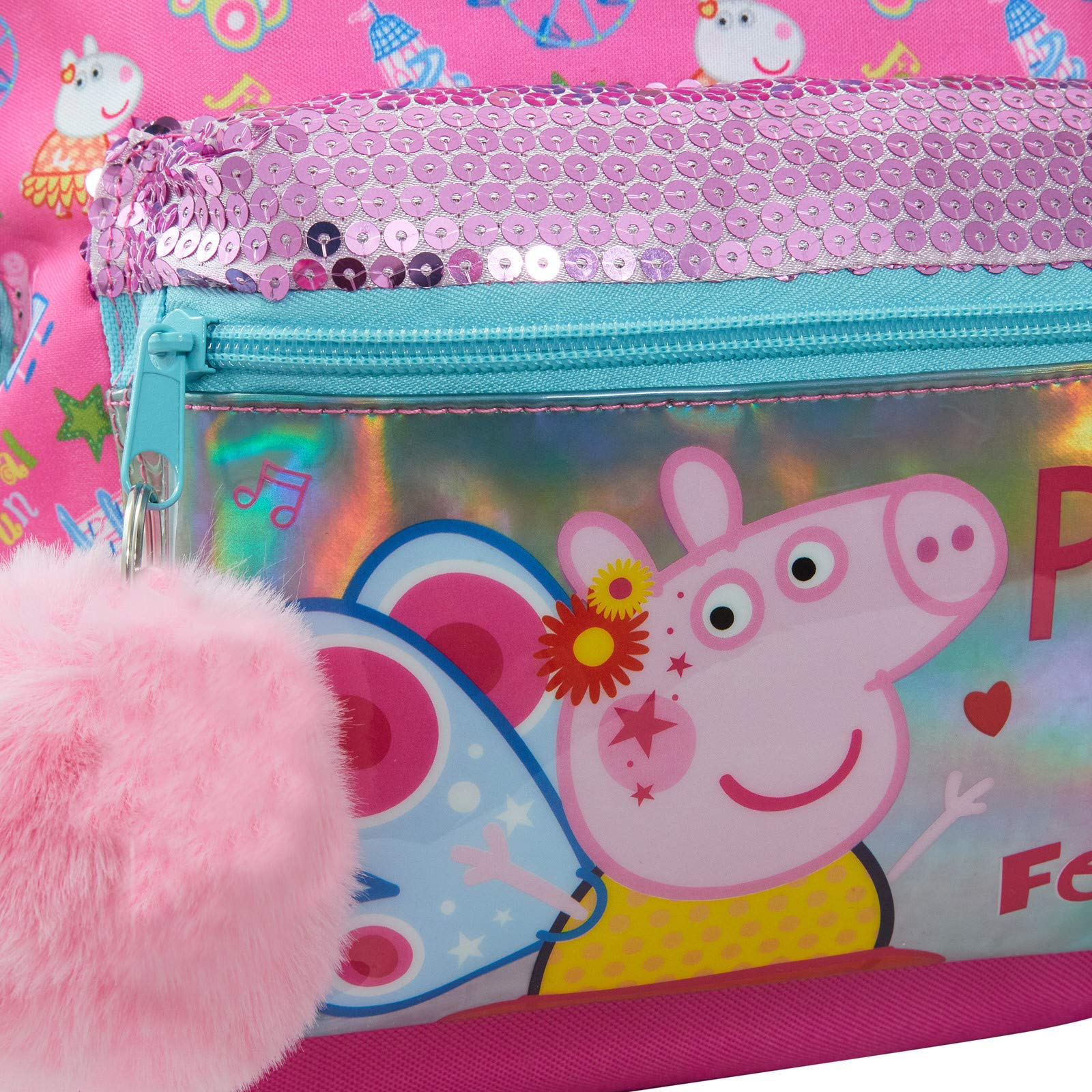 Sac à Dos Peppa Pig Luxe Sequin Sac à Dos Fille Rose École Sac à déjeuner pour Tout-Petits