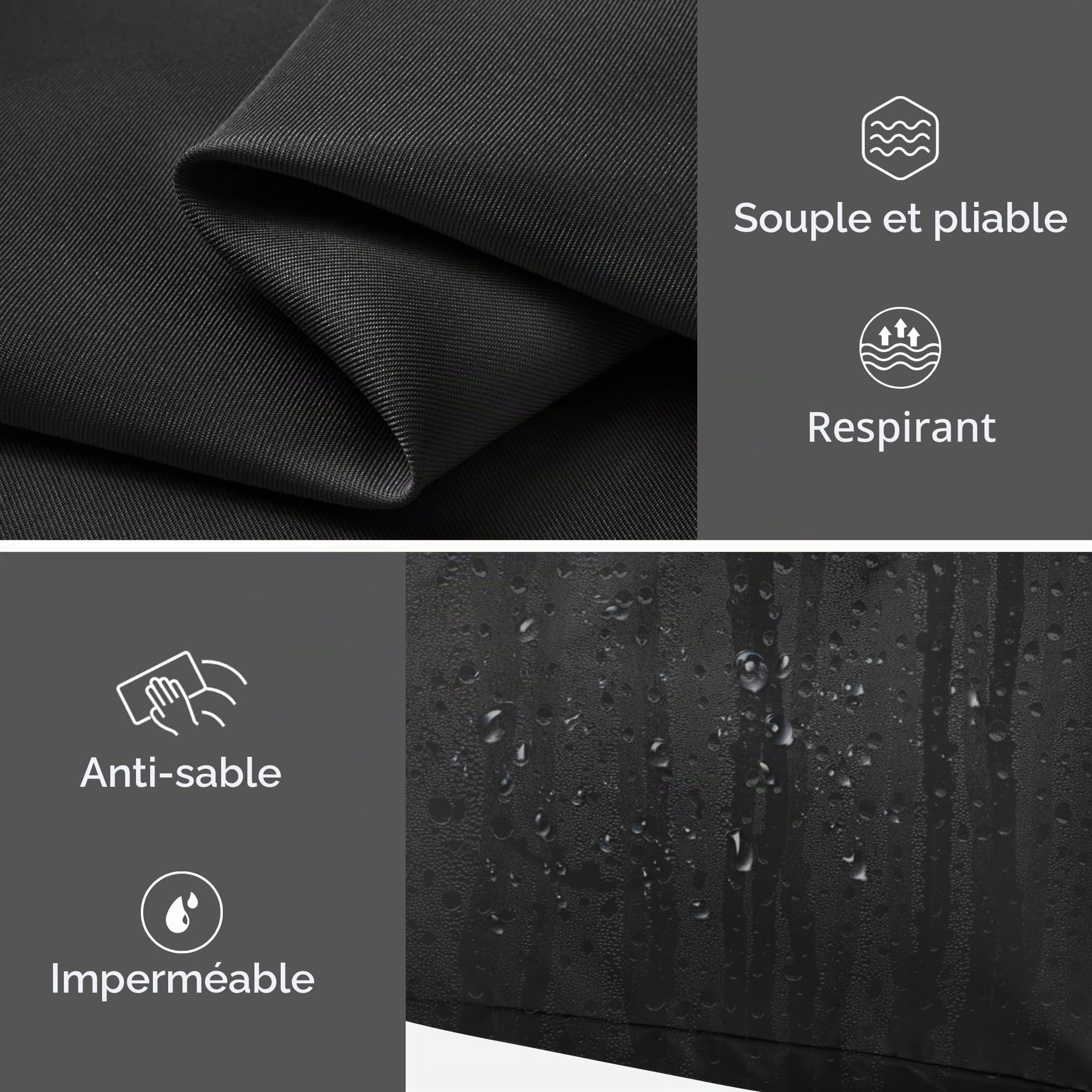 KALIDI Sac de plage extra large avec fermeture éclair 60 l | Sac de transport anti-éclaboussures pliable et léger pour les vacances, les voyages, le shopping, réutilisable