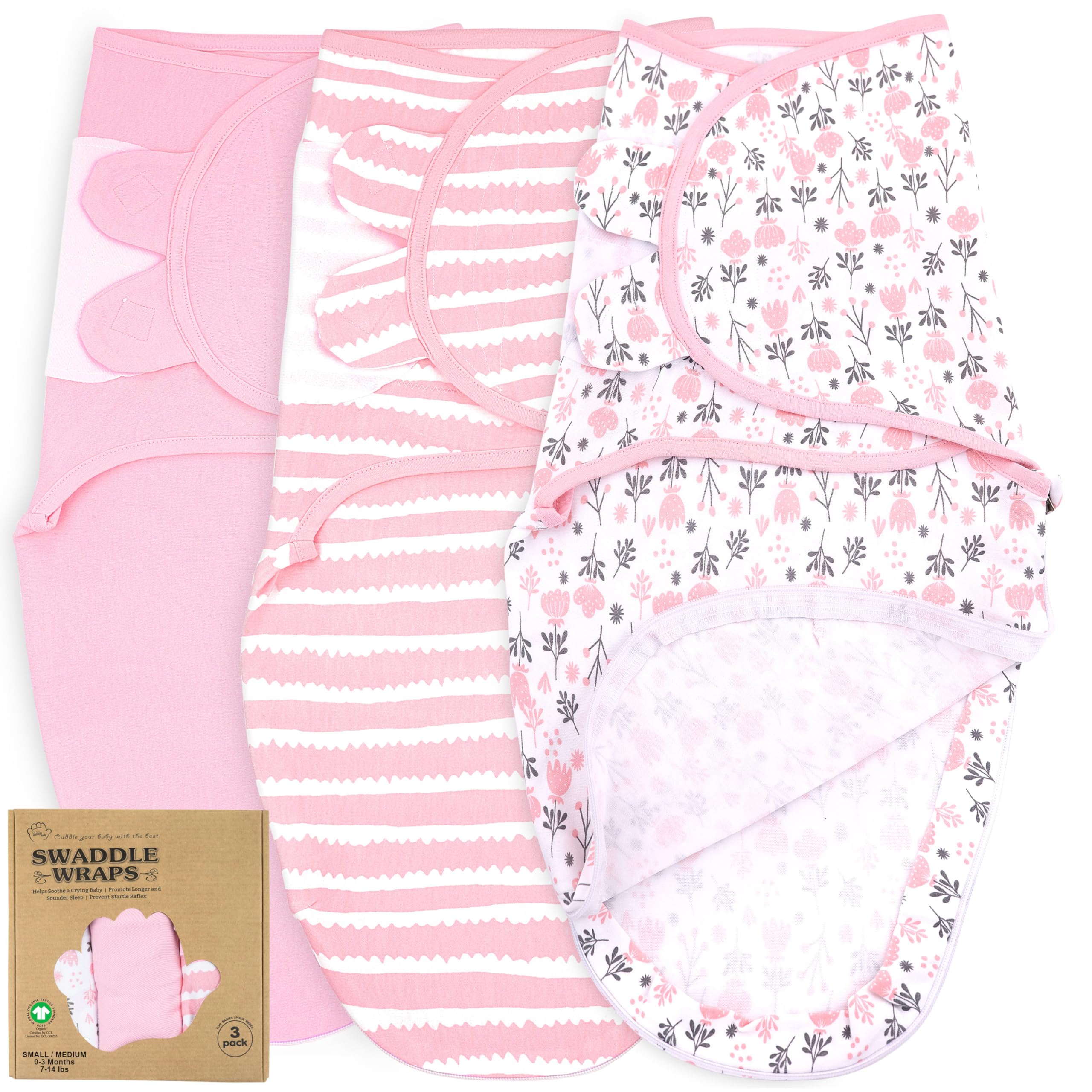 Bublo Baby Organic Zipper Swaddle Sleep Sacks – 3-Pack Swaddles for Newborns 0-3 Months, Adjustable & Breathable Infant Sleep Sack, Easy Diaper Change Swaddling Blanket for Baby Girls & Boys : Baby