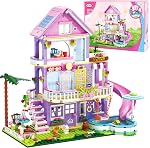 Sitodier Girls Building Blocks Set Toy,689Pcs Garden Villa House Building Set for Girl 6-12 and 8-14,Holidays Cattage Building Toy Nice Xmas Birthday Gift for 6 7 8 9 10 11 12 13 14Years Kids Girls