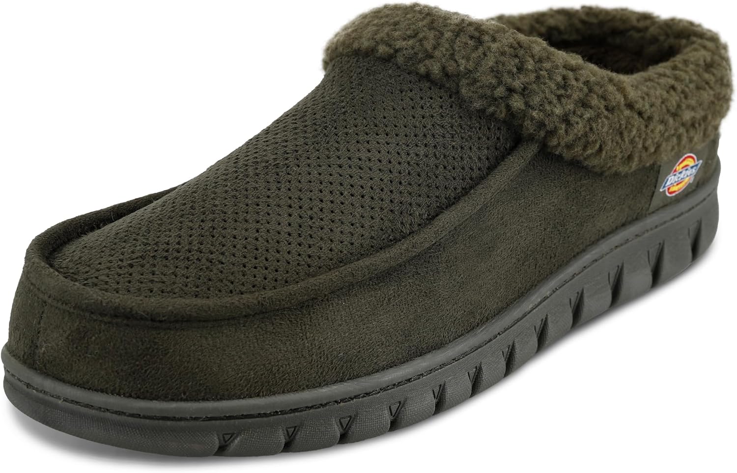 Dickies Men’s Perforated Closed Back Memory Foam Slippers – Indoor/Outdoor Sole, Machine Washable