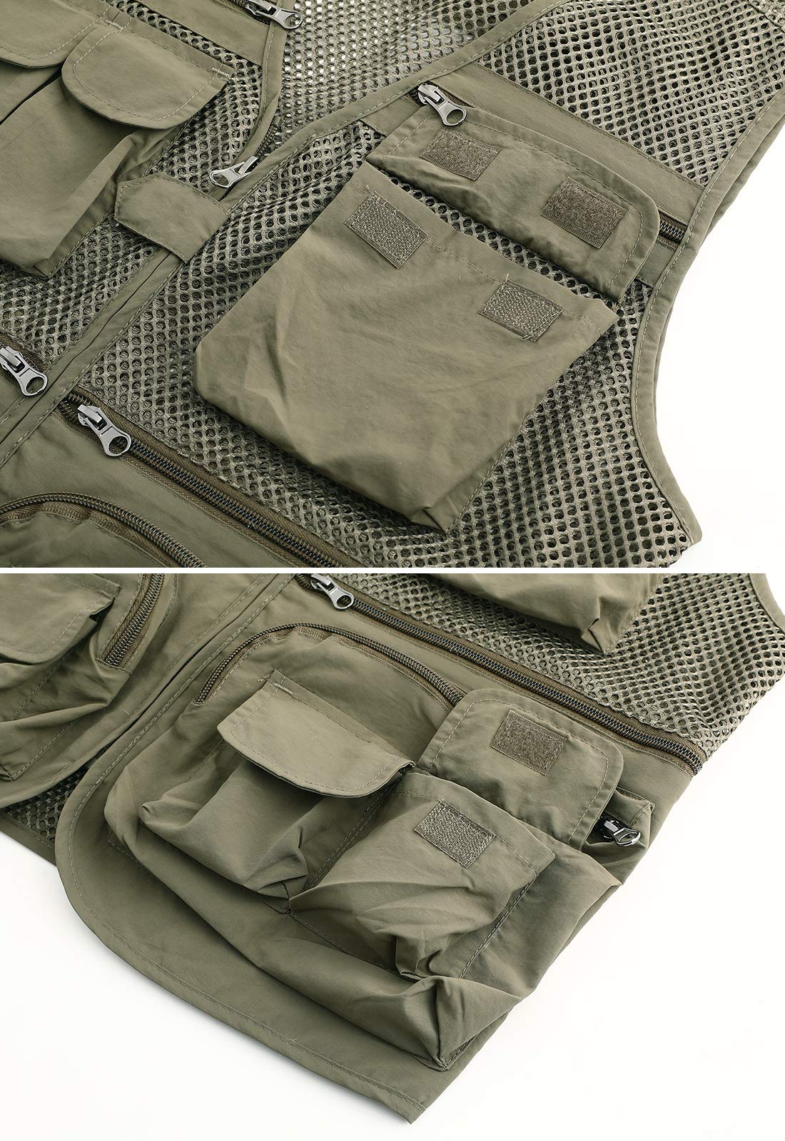 Spanye Gilets d'extérieur pour homme - Séchage rapide - Plusieurs poches