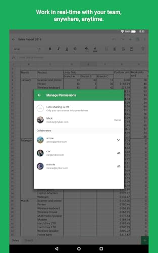 Zoho Sheet - Mobile Spreadsheet Editor