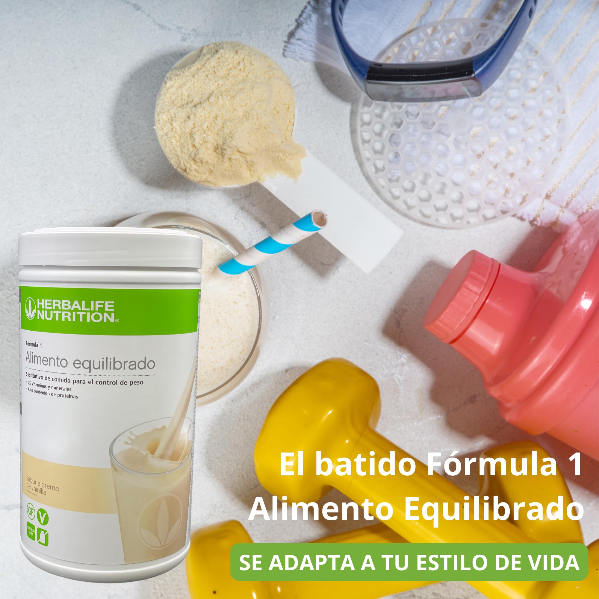 HerbalifeNutrition Formula 1 Crema de Vainilla - Batido Proteinas - Batidos Sustitutivos de Comida para Adelgazar - Alimento Equilibrado Apto para Veganos 550g (550g, Crema de Vainilla)