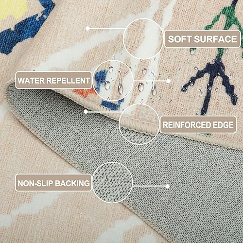 Miniatura 4 de Alfombras de área de 8 x 10, alfombra lavable de 8 x 10, antideslizante, repelente al agua, alfombra marroquí vintage de lana sintética ultra suave,