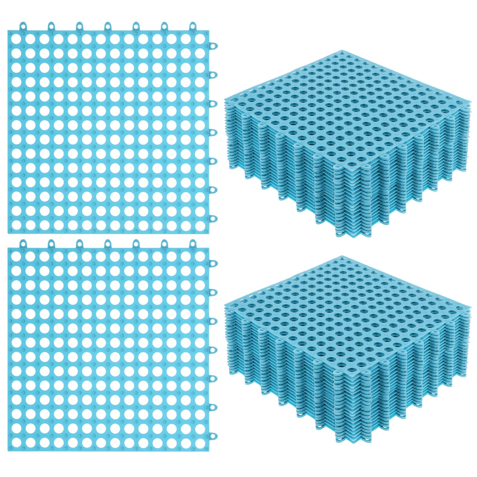 50 PCS Drainage Interlocking Tiles Bulk 11.8'' x 11.8'' Modular Interlocking Cushion Non Slip TPE Pool Deck Drain Mats with Drain Holes Splicing Garage Floor Tiles for Bathroom Kitchen Patio Pool Deck — Amazon image 8