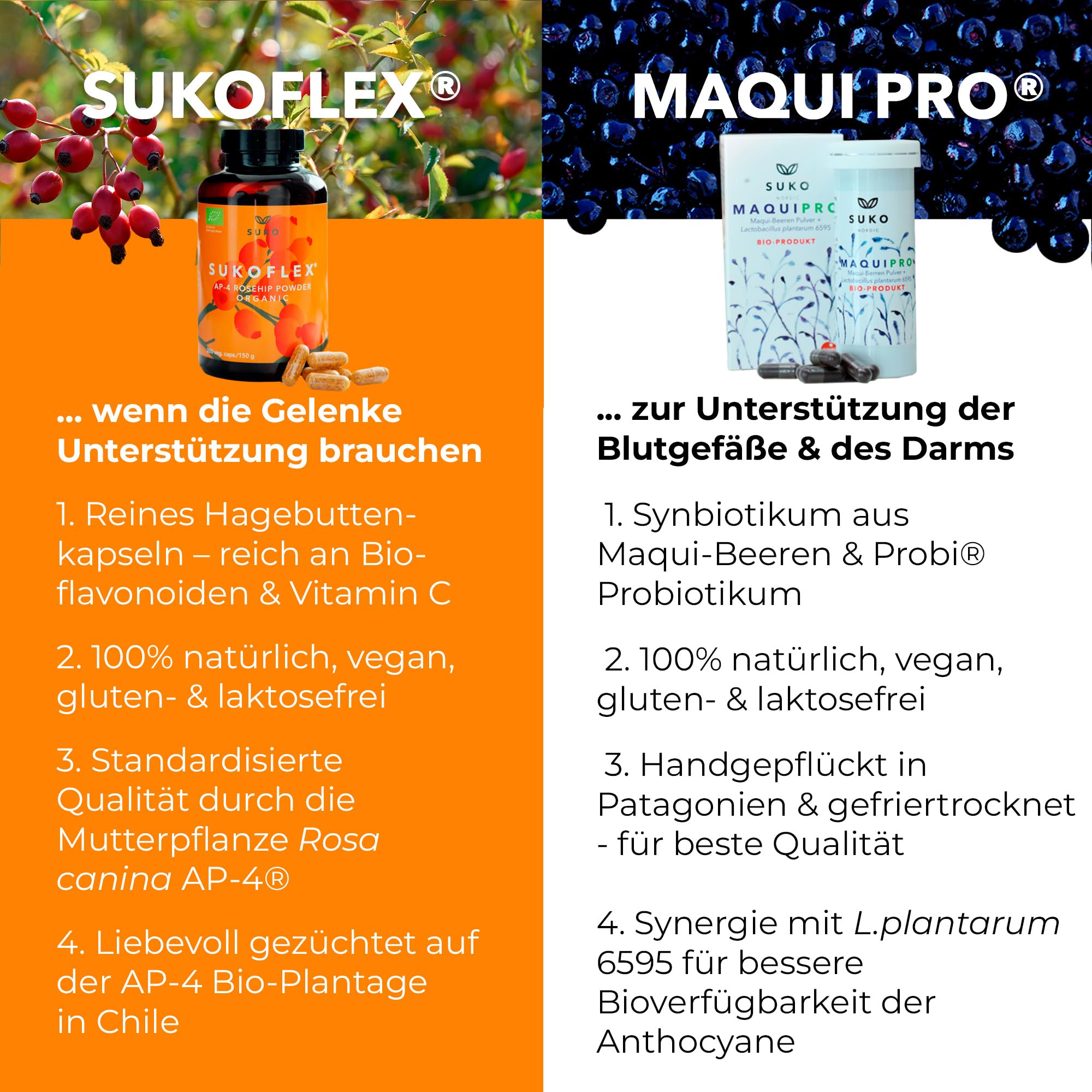 SUKOVet Bio Hagebutten Pellets für Pferde, 3 kg I Natürliche Gelenk- & Immunsystem für Pferde mit Hagebutten I Omega 3 und Omega 6 I Reich an Ballaststoffen I Bio Pferdefutter