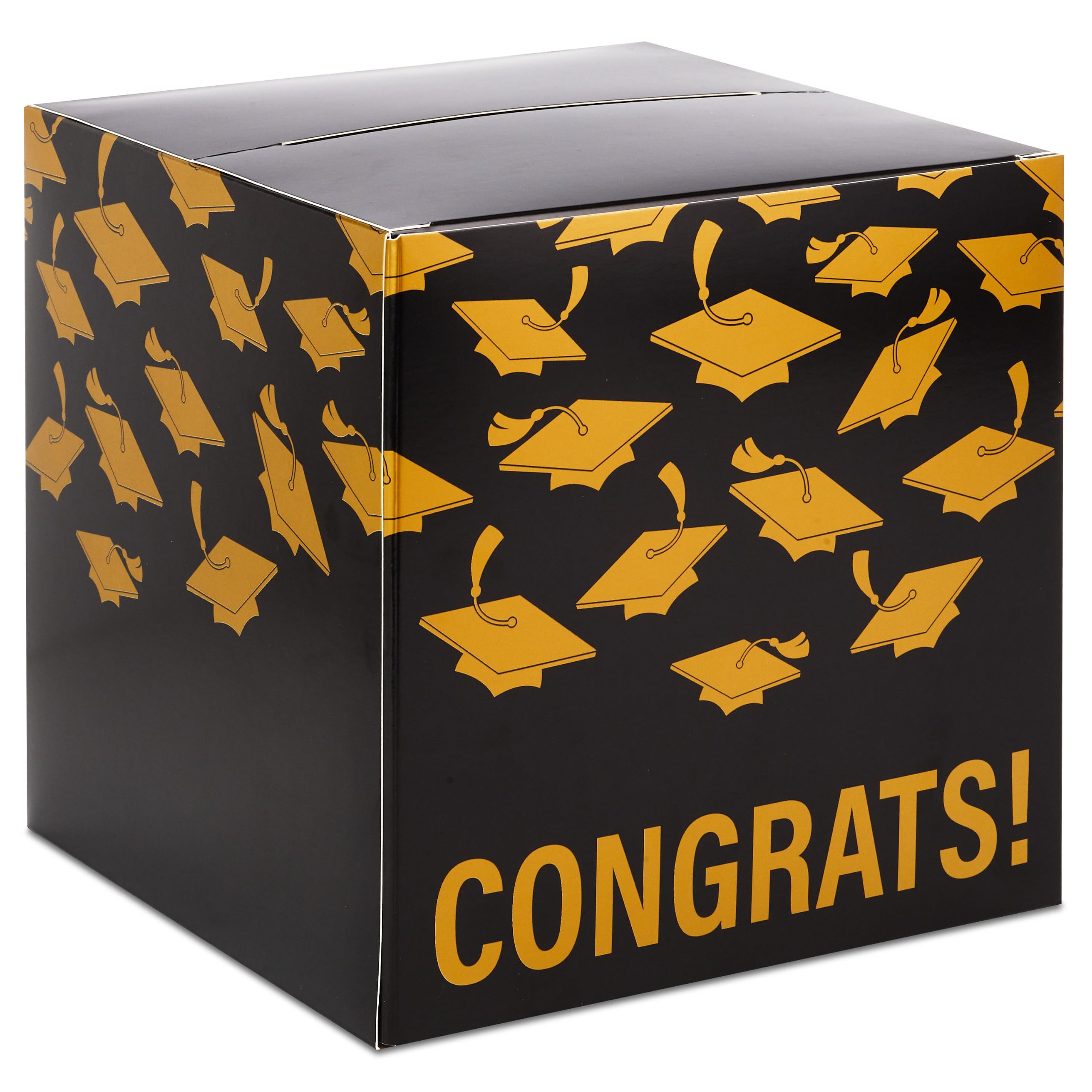 Hallmark Graduation Card Box (Gold and Black, Congrats!)