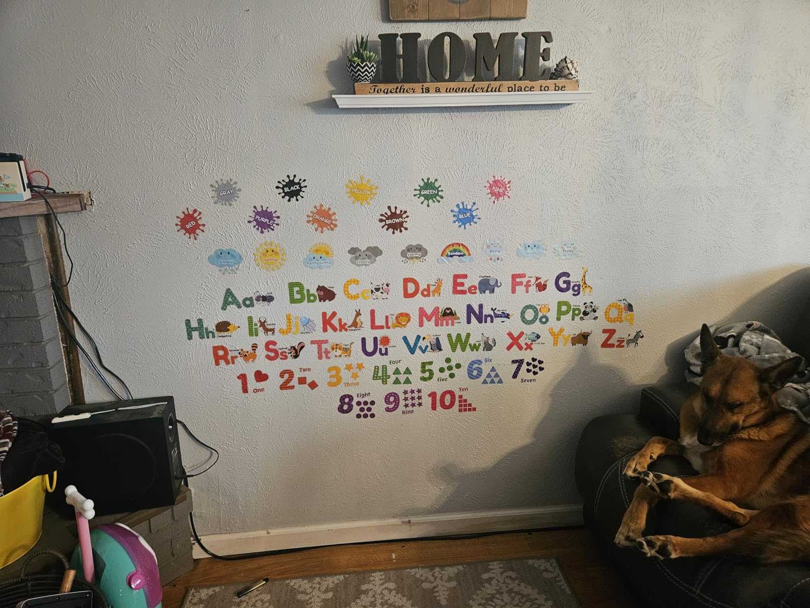 DECOWALL DSL-8070 Kids Wall Stickers Alphabet Numbers Weather Color ...