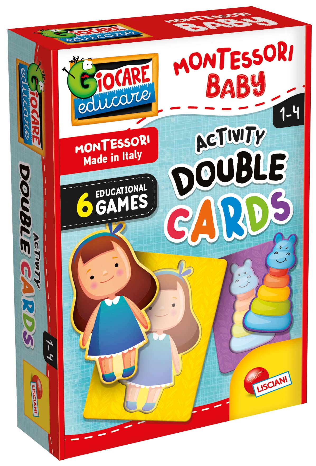 Liscianigiochi MONTESSORI BABY ACTIVITY DOUBLE CARDS, Multicolor