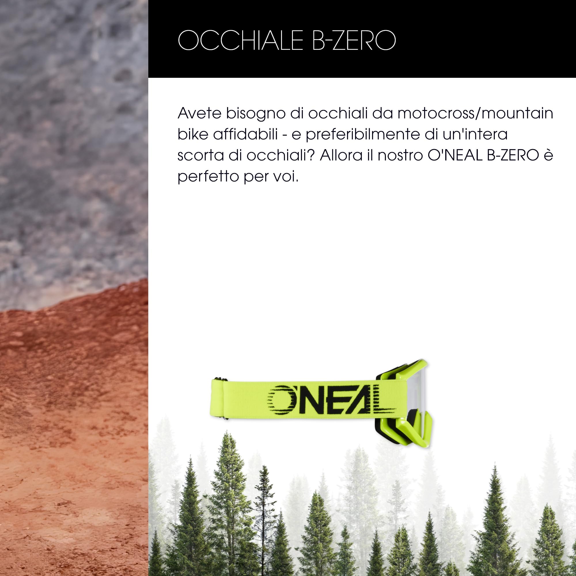 O'NEAL Occhiali da motocross Occhiali da ciclismo Uomo Donna B-Zero Goggle I MX MTB DH FR I Occhiali da moto Protezione UV 100% I Lenti resistenti agli urti e ai graffi I Taglia unica
