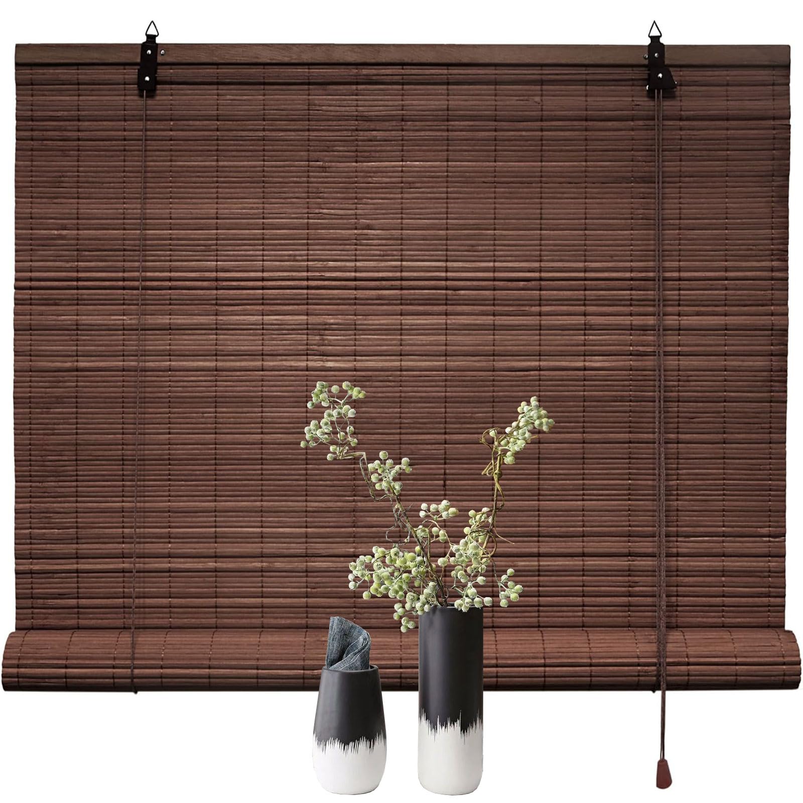 Store Bambou Extérieur 70 x 80 cm Respirant Écran Solaire, Personnalisable Naturel Store Bambou pour Intérieur Extérieur, E