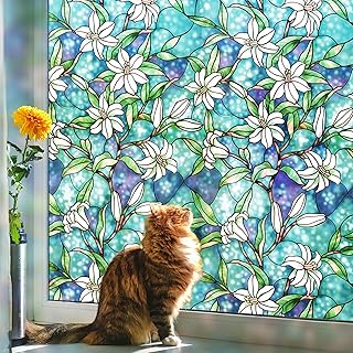 Coavas Decorative Window Privacy Film, Heat Control Sun Blocking Stained...