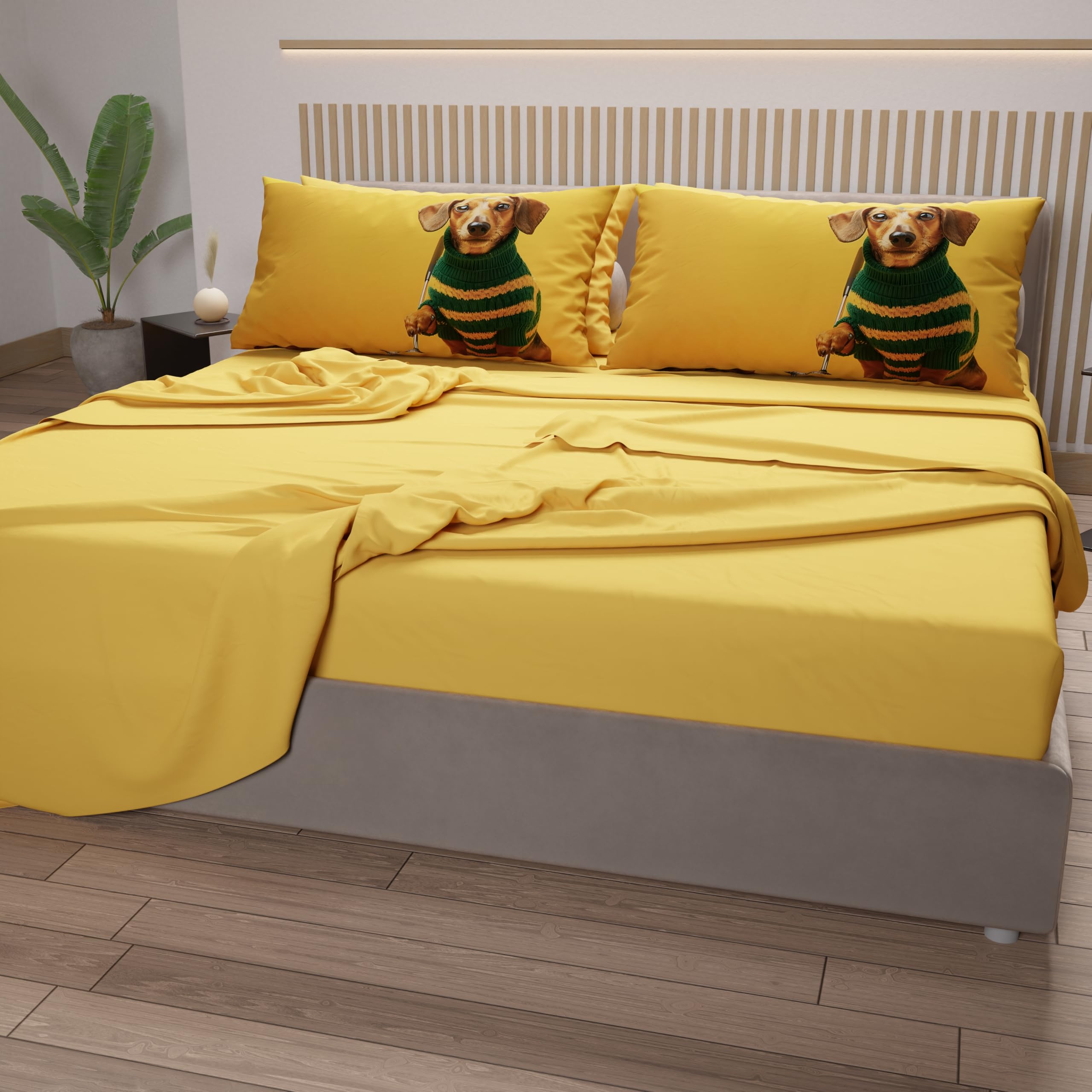 PETTI Artigiani Italiani, Animal Bed Linen with Dogs in Cotton with Pillowcases in Digital Print, Pizza and Half Sheets - Image 3