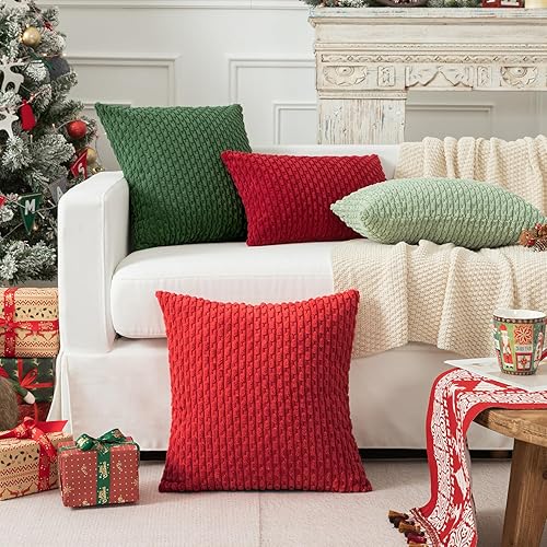 Miniatura 6 de Kevin Textile - Juego de 2 fundas decorativas para cojines, de pana y con moderno estilo campestre bohemio a rayas para decorar hogar, sofá, cama,