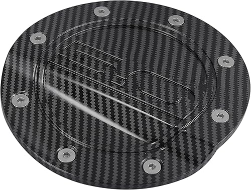 X AUTOHAUX Cubierta de puerta de llenado de combustible con patrón de fibra de carbono para Ford Mustang 2015-2020