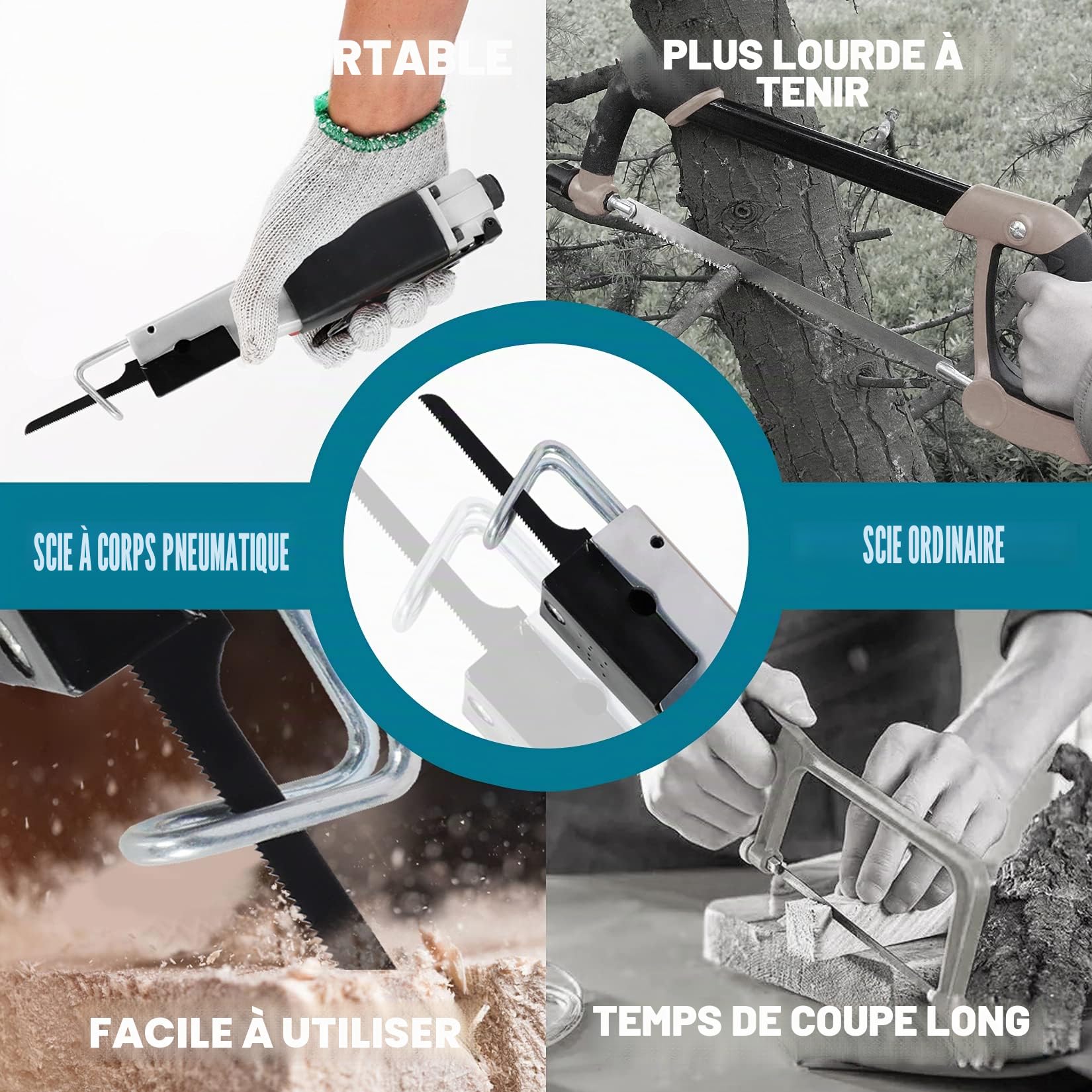 ORIENTOOLS Scie alternative pneumatique d'air, universelle Scie 90 psi 8500 BPM, Filetage d'entrée de 6.35 mm