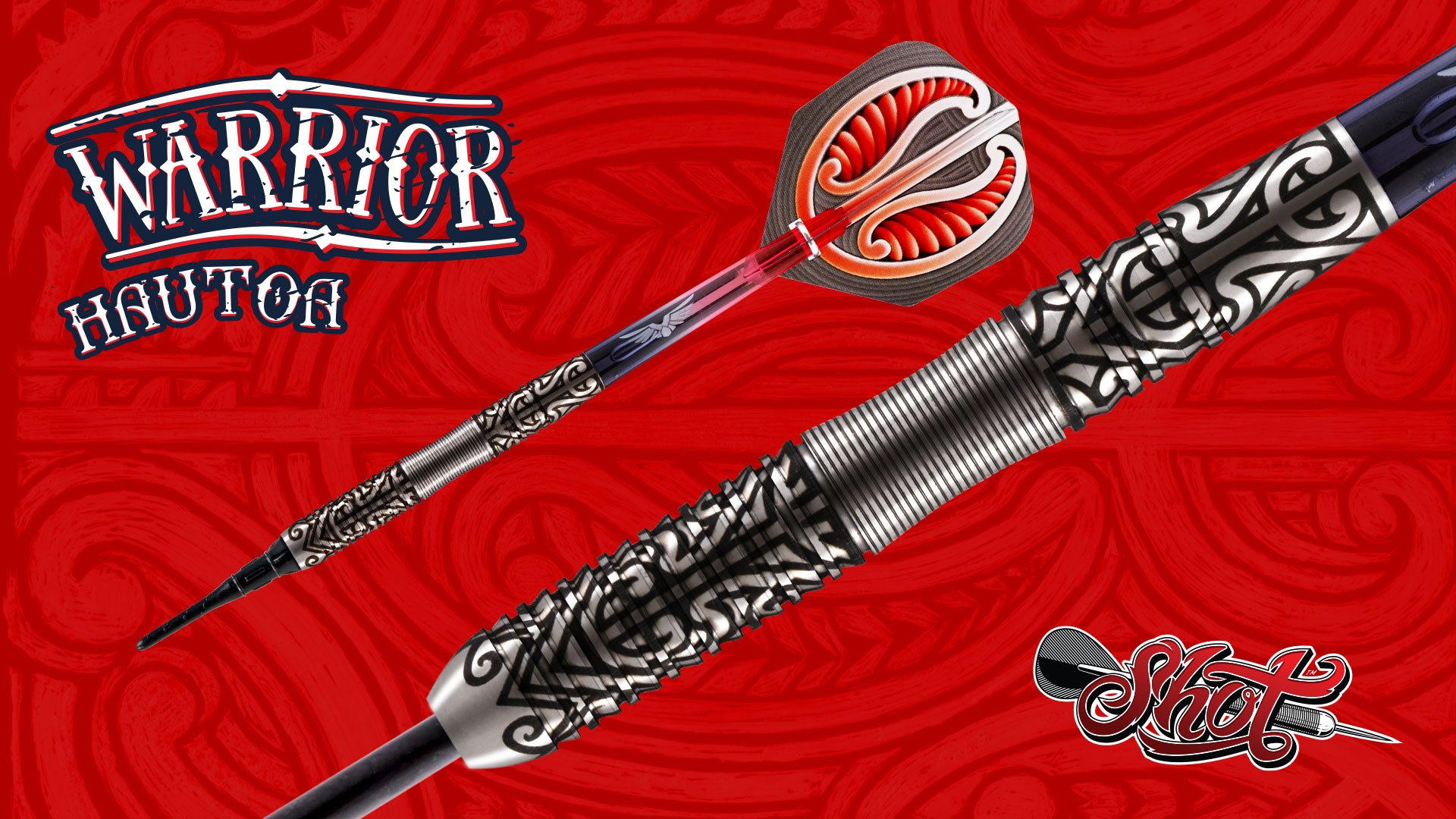 Shot Darts Soft Tip, Warrior Hautoa (18g/20g) 80% Tungsten Center Balanced-Secure grip for maximum aerodynamics, Handcrafted Professional Dart Set and