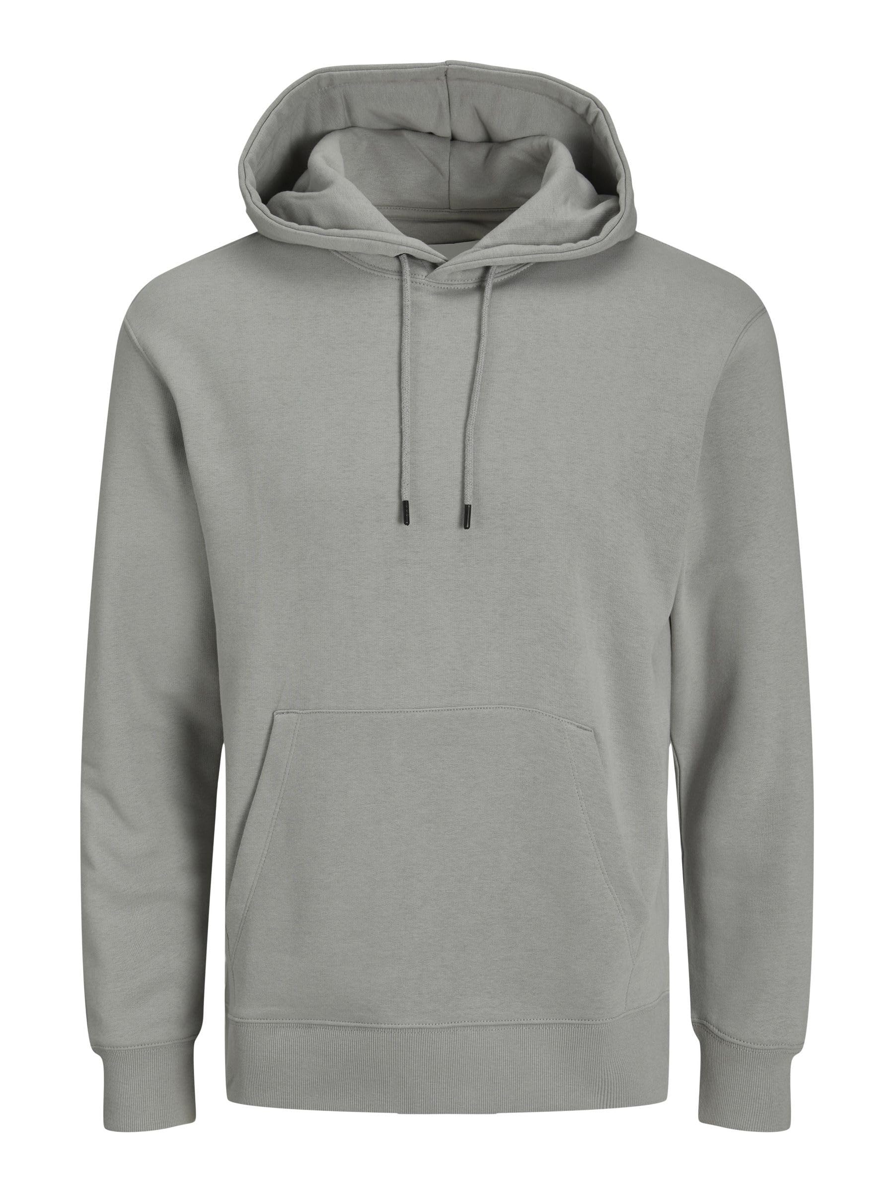 Jack & Jones Men's Ultimate Grey Jjestar Basic Sweat Hood Noos Hoodie, Xs
