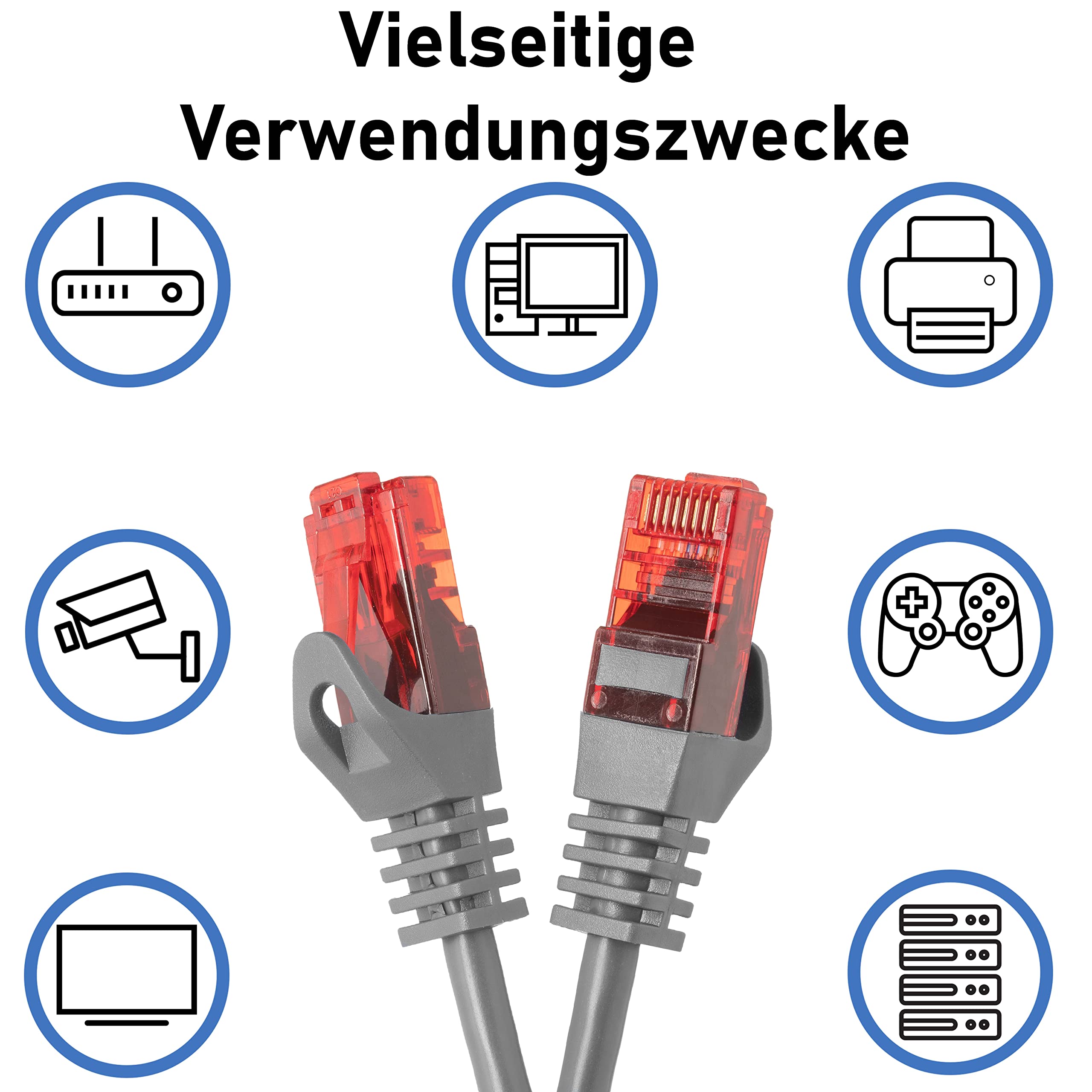 BIGtec 3 m Gigabit Ethernet LAN kabel sieciowy szary