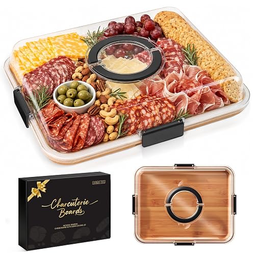 Renmxj Portable Charcuterie Board with Lid