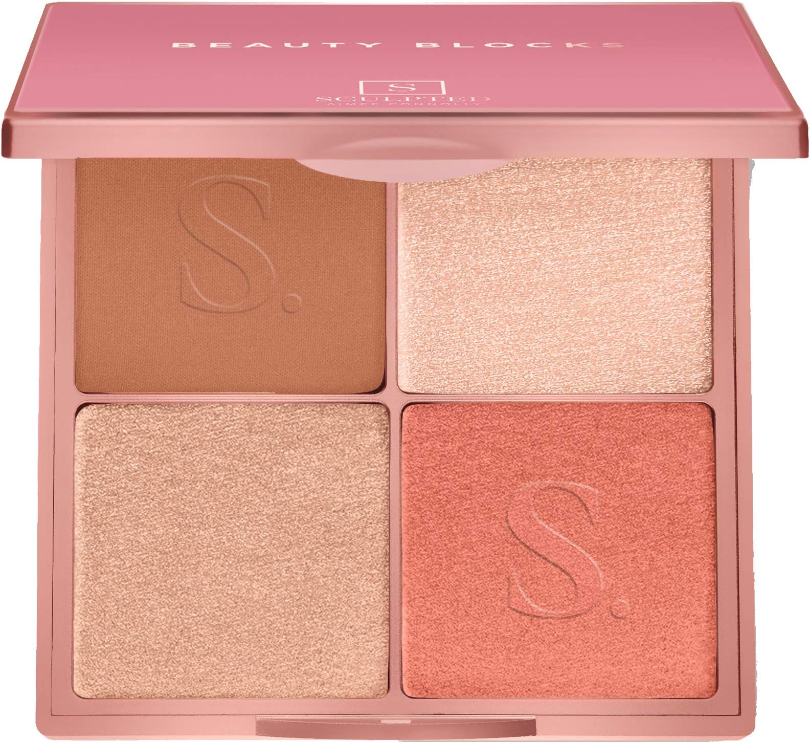 Beauty Blocks 4-in-1 Face Palette from Sculpted by Aimee (Medium) - Vegan Bronzer, Blusher, Powder & Cream Highlighters to Define and Glow