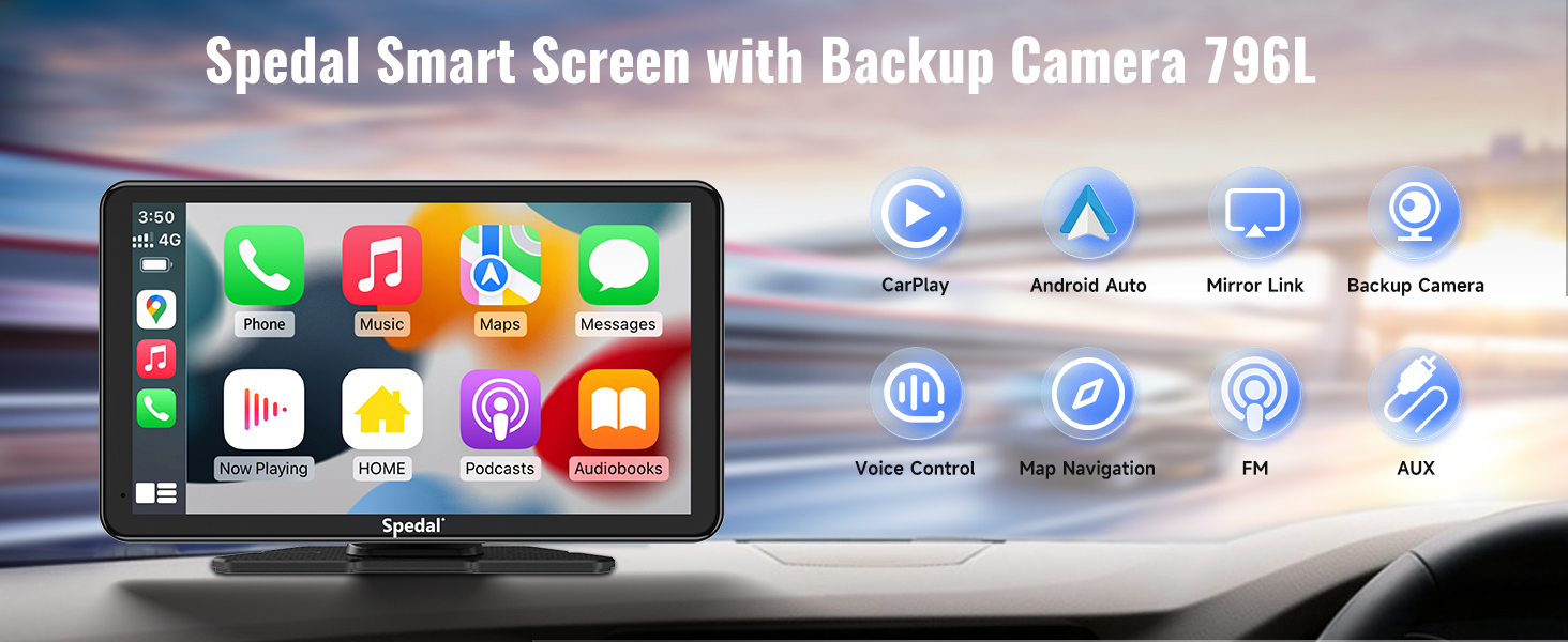 Amazon.com: Spedal Car Play with Backup Camera, CarPlay and