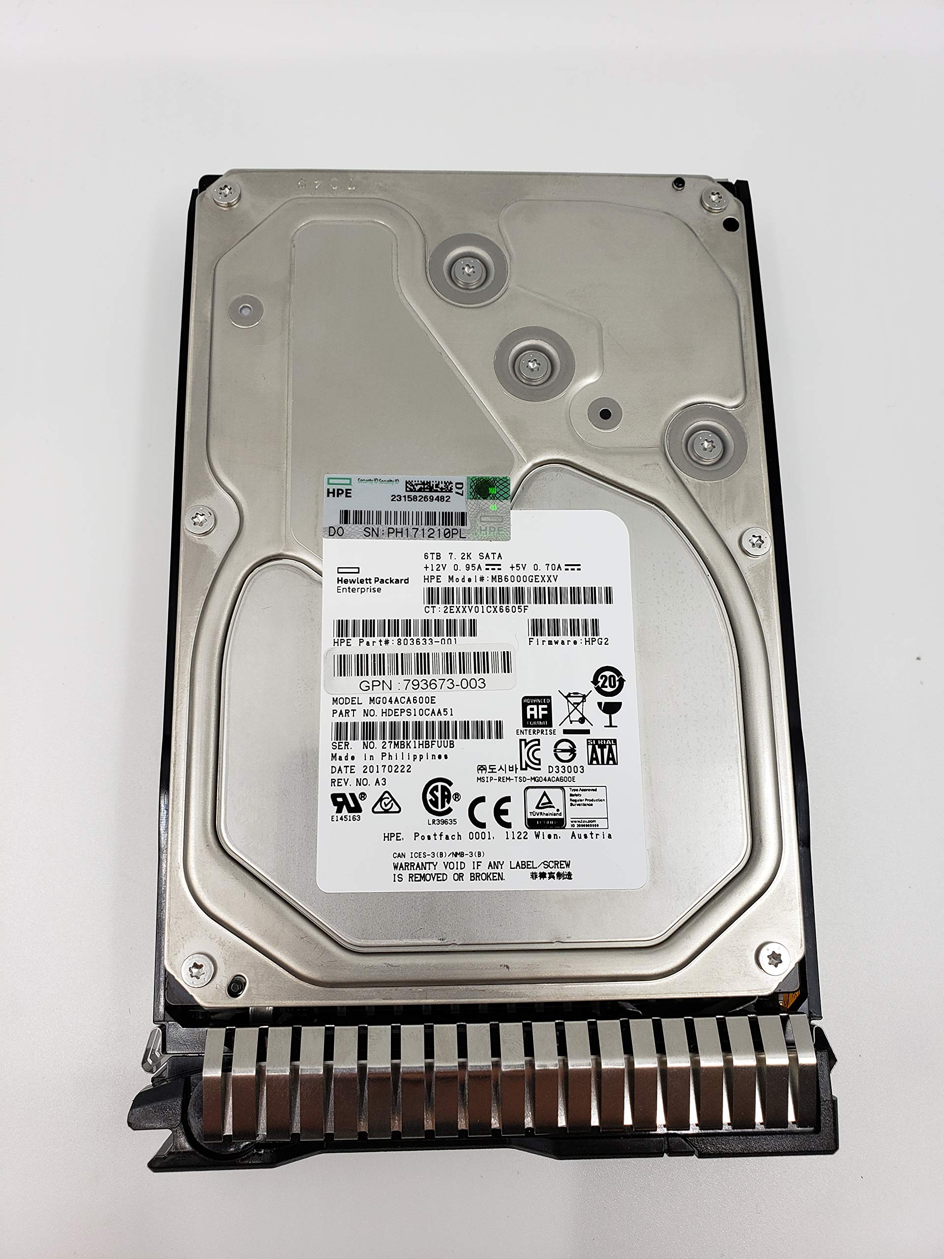 HPE MIDLINE HELIUM - HARD DRIVE - 8 TB - HOT-​SWAP - 3.5'' LFF - SATA 6GB/​S - 7200 RPM - WITH HP SMARTDRIVE CARRIER