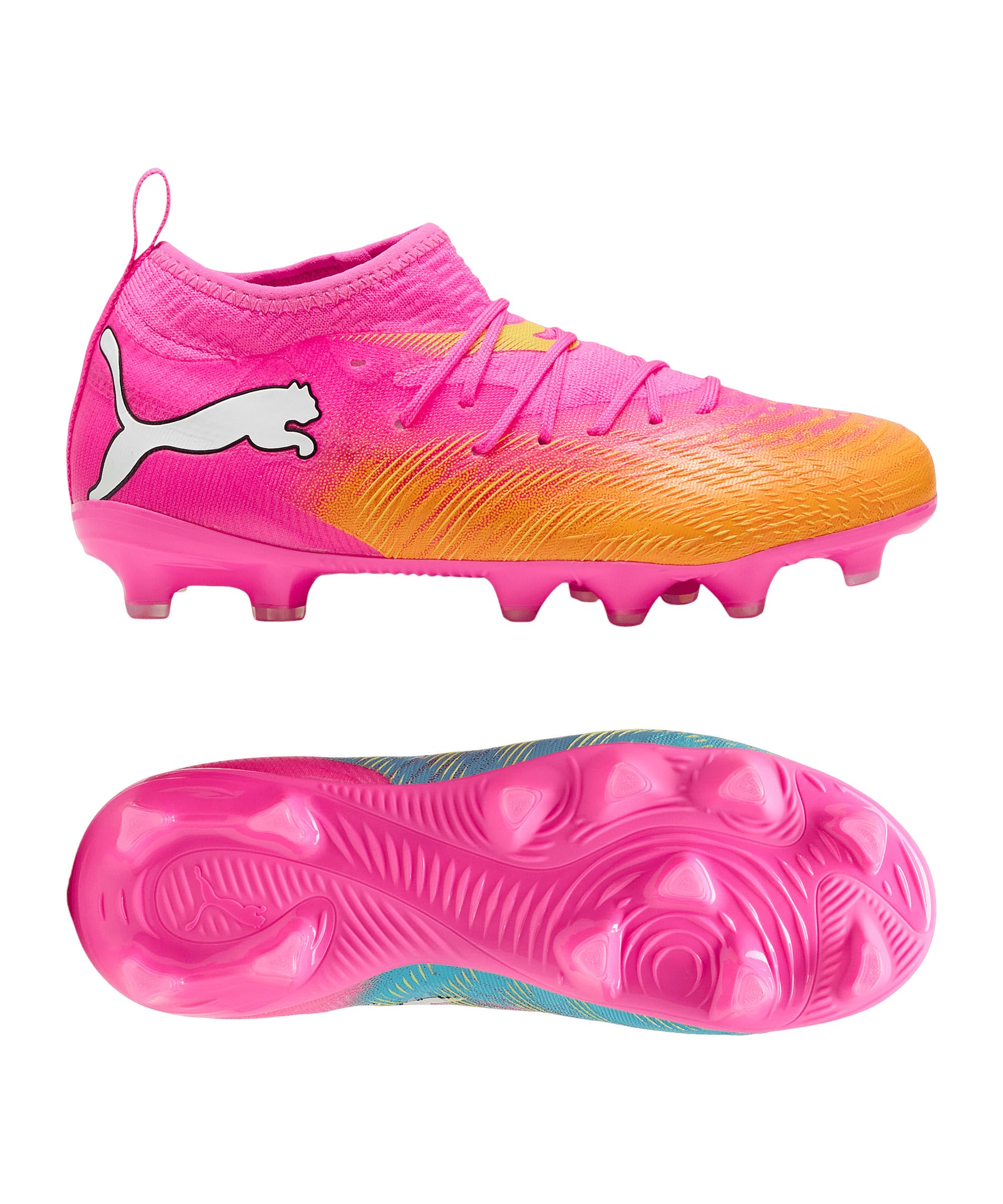 PUMA Future 9 Match FG/AG Jr Poison PINK-Sun Stream-Bright Aqua-