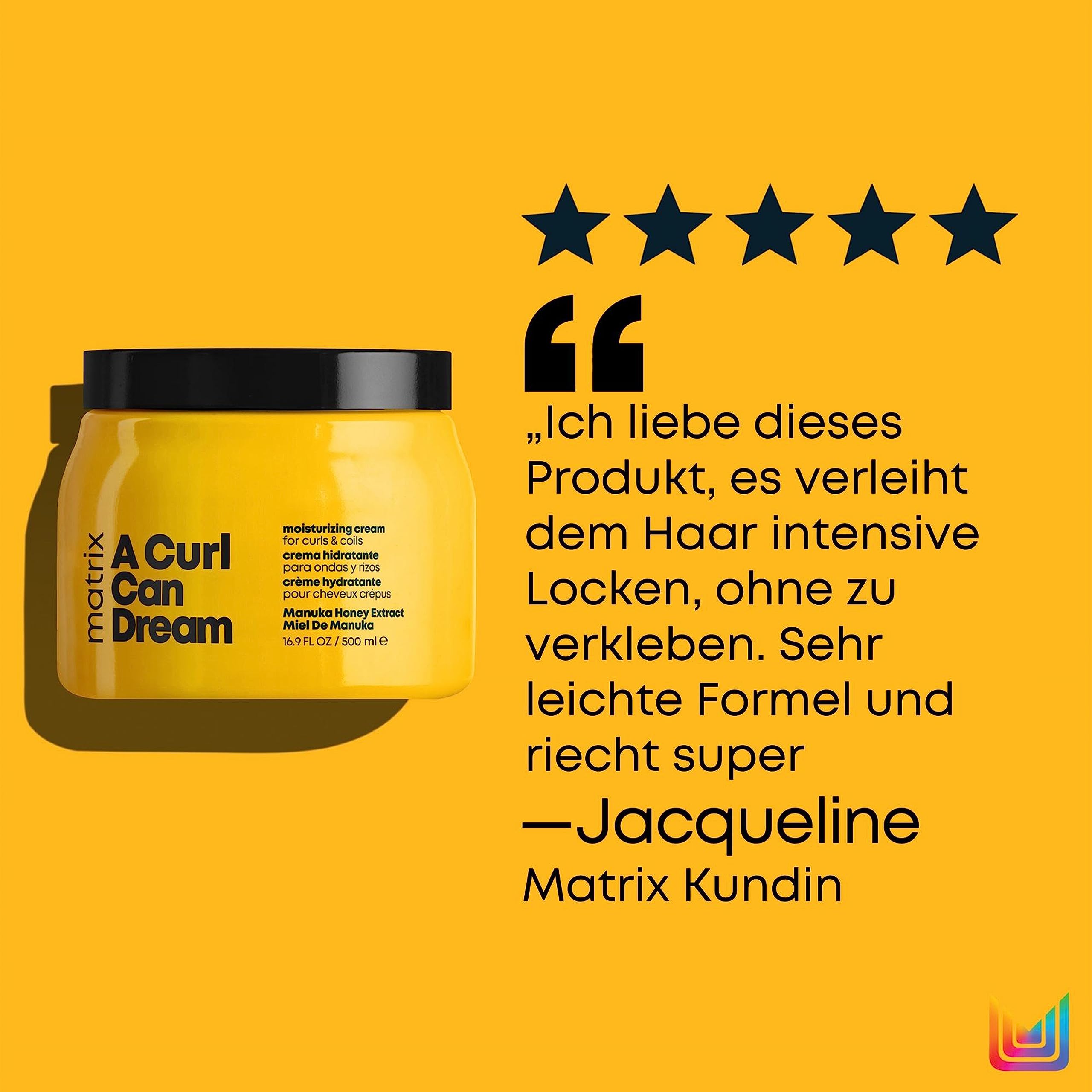 Matrix Leave-In Cream für definierte Locken und Wellen, Mit Manuka-Honig Extrakt, A Curl Can Dream Leave-In Cream, 1 x 500 ml