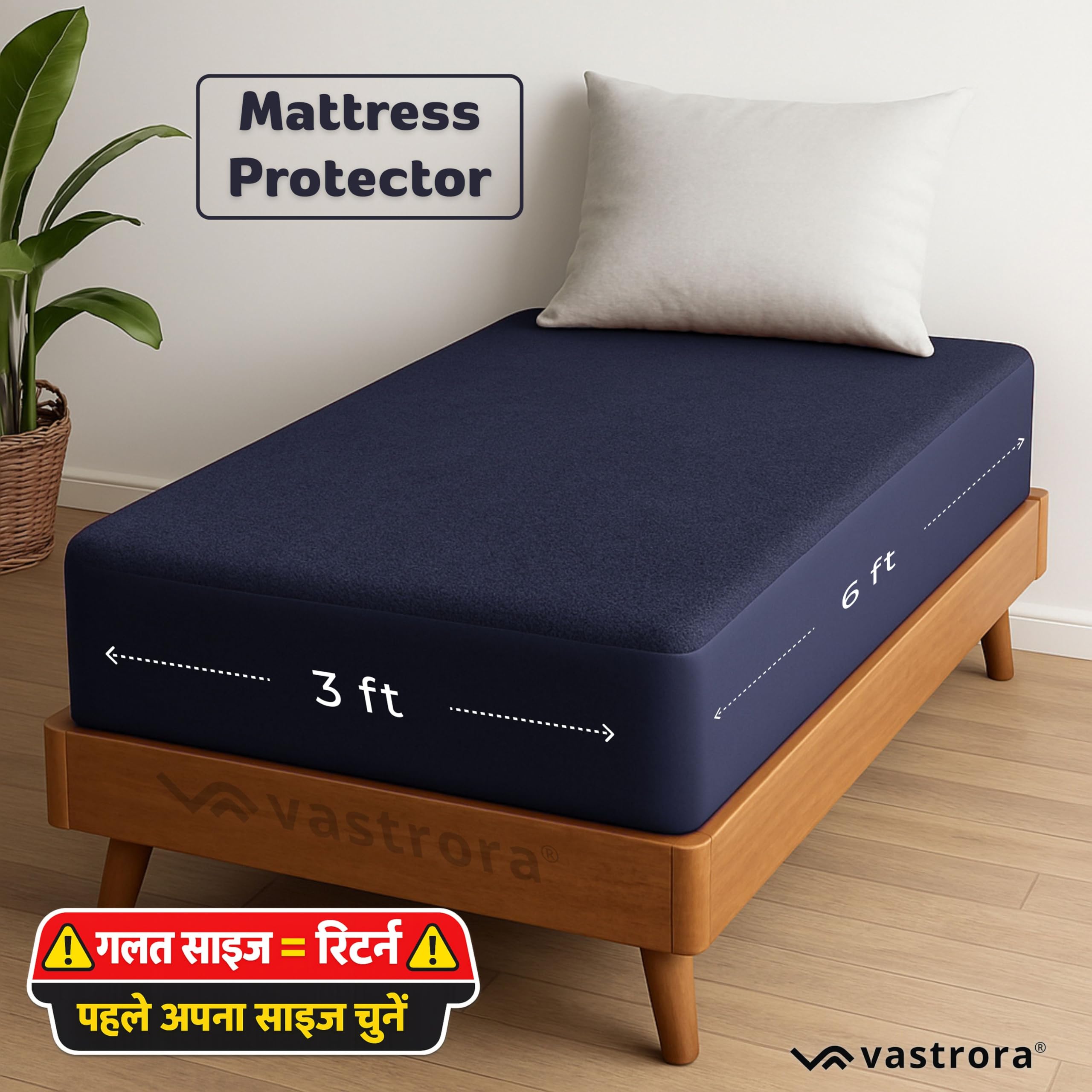 100% Waterproof Mattress Protector | Pee & Urine Proof Mattress Cover | Single Bed (3x6 Ft | 36x72 Inch) | Soft Terry Cotton Elastic Fitted Bed Protector | Breathable, Noiseless Bed Cover image 5