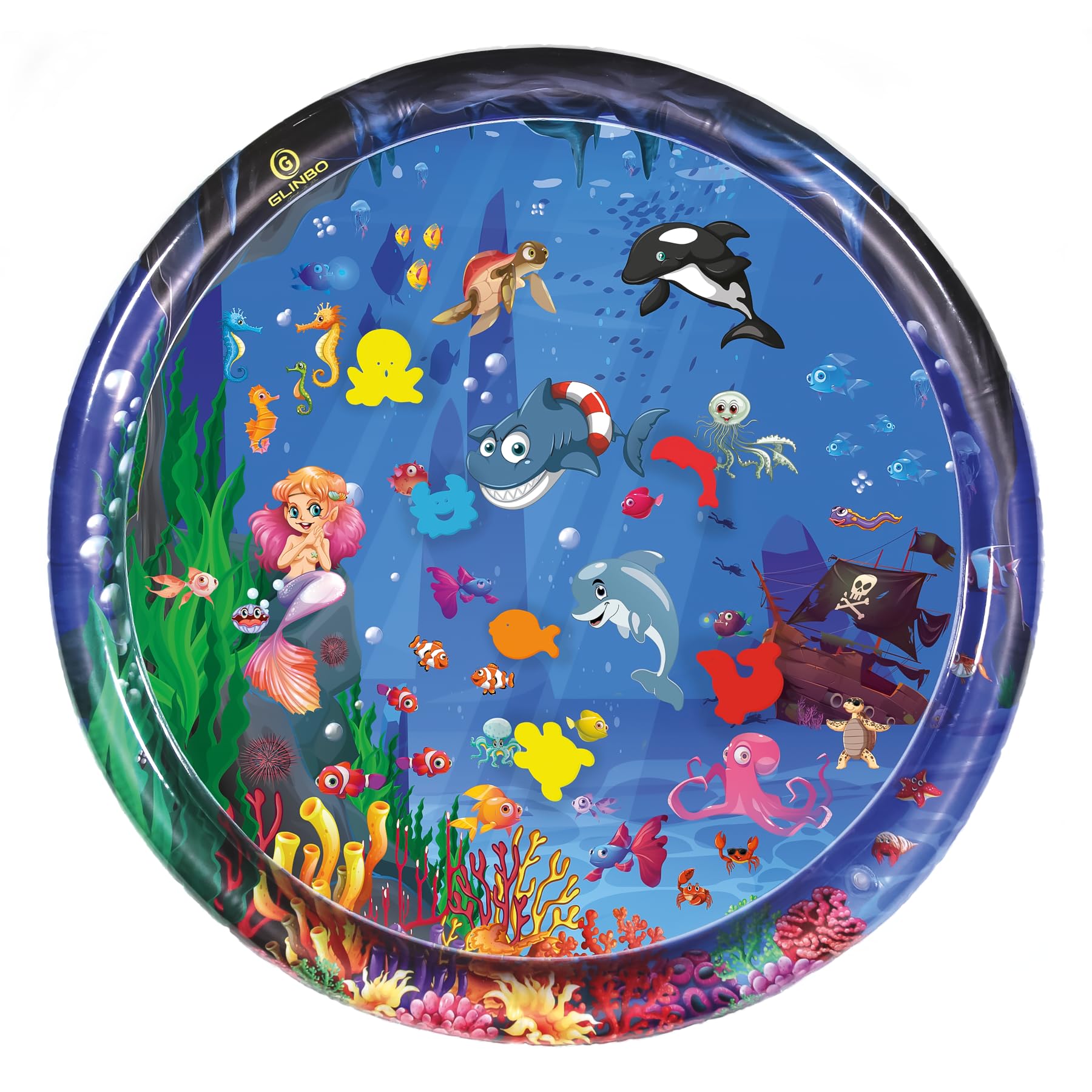 Wassermatte Baby, Wasserspielmatte Baby BPA frei XXL, Bauchlage Spielzeug Baby ab 3, 6 und 9 Monate, Baby Wassermatte (XXL 100 cm)
