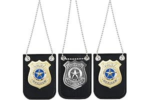 Spooktacular Creations Halloween Police Pretend Play Gold and Silver Badge Set for...