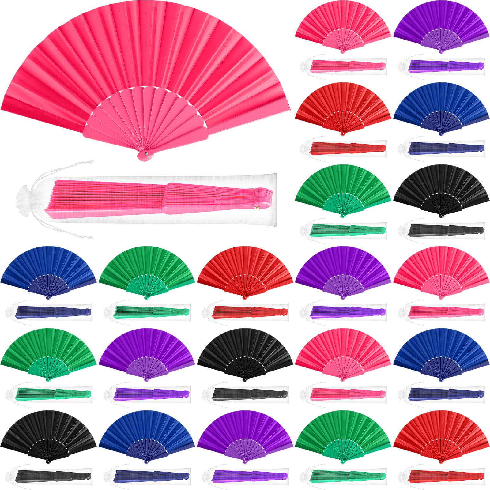 Éventails pliables en tissu contre la chaleur estivale lors des fêtes