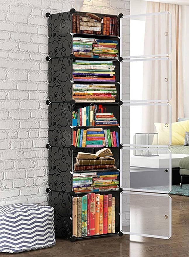 Zemic DIY Multipurpose Plastic Bookshelf Portable Storage Shelve for