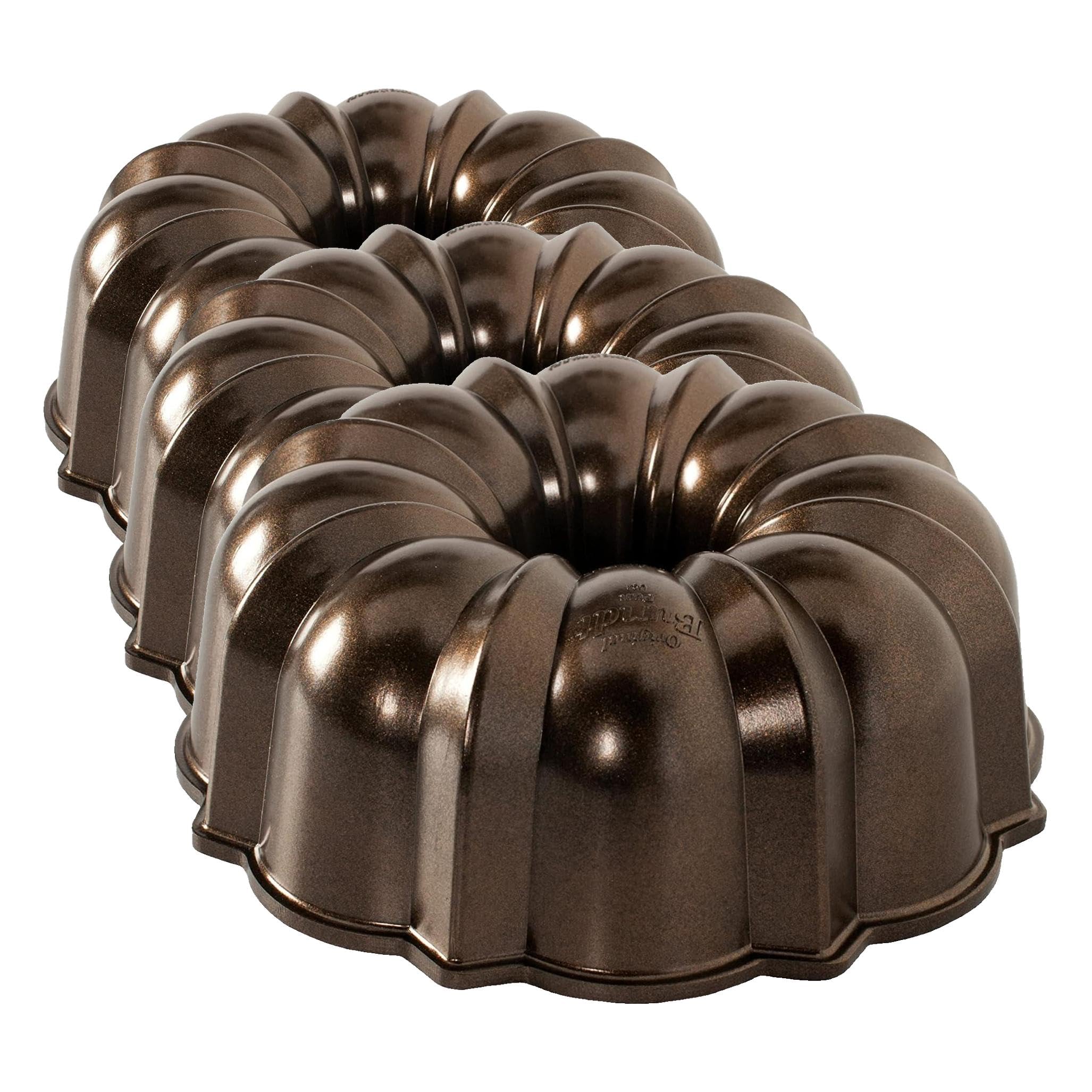 Nordic Ware Original Bundt, 12-Cup, Bronze (Pack of 3)