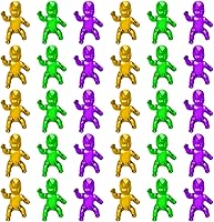 Vista 1 de King Cake Babies, 30 piezas de 1.2 pulgadas Mardi Gras mini bebés de plástico metálico dorado morado verde bebé para decoración de pasteles rey
