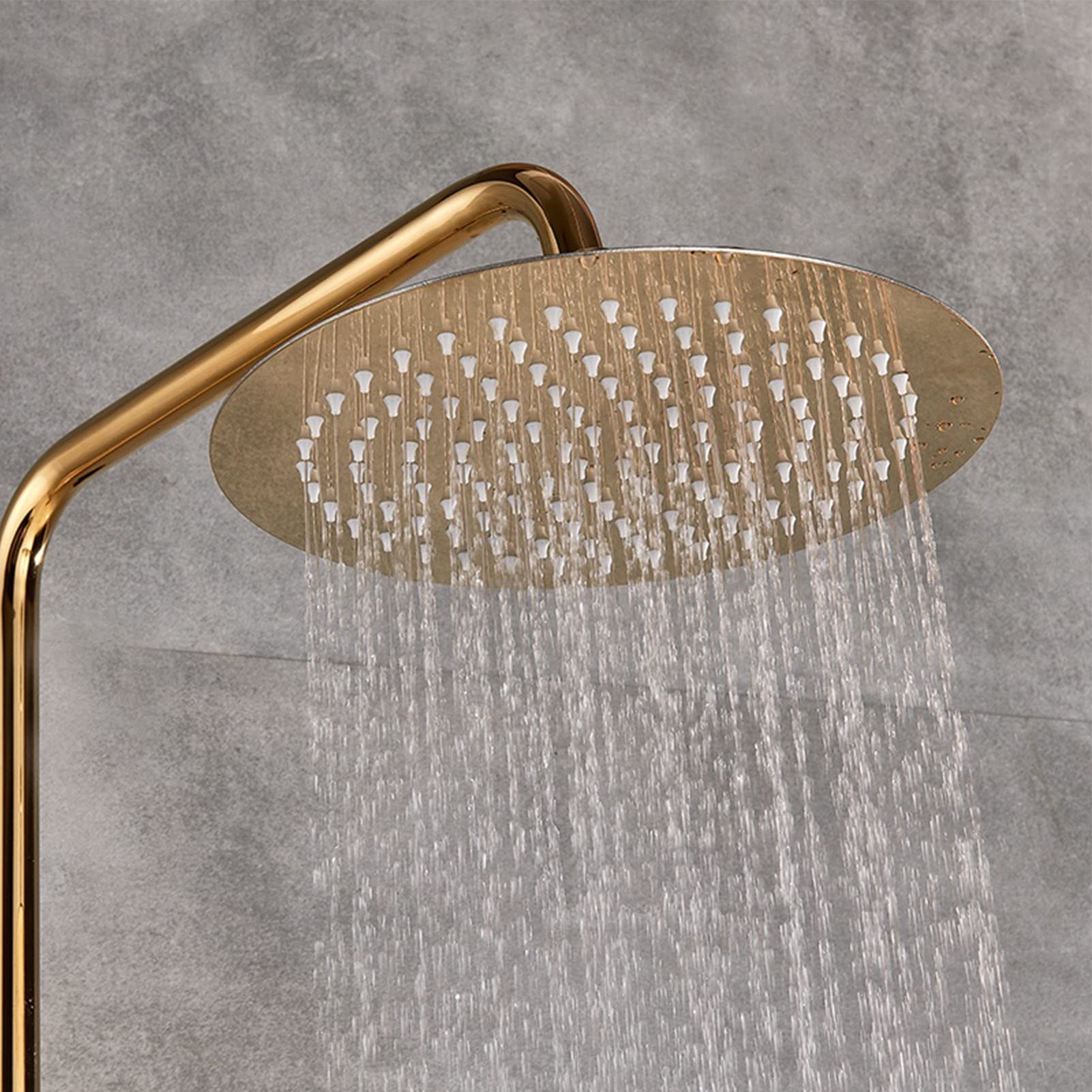 PROOX Badewannen-Duscharmatur Set Mit 3 Griffen – 20 Cm Regenduschkopf, Wandmontage, Poliertes Chrom