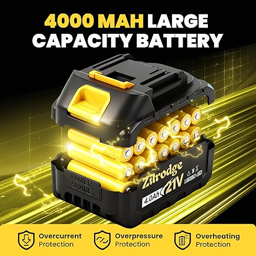 Miniatura 5 de Juego de llaves de trinquete eléctricas inalámbricas de 1/2 pulgada con múltiples brocas, llave de trinquete eléctrica de 89 pies-libras 400 PRM