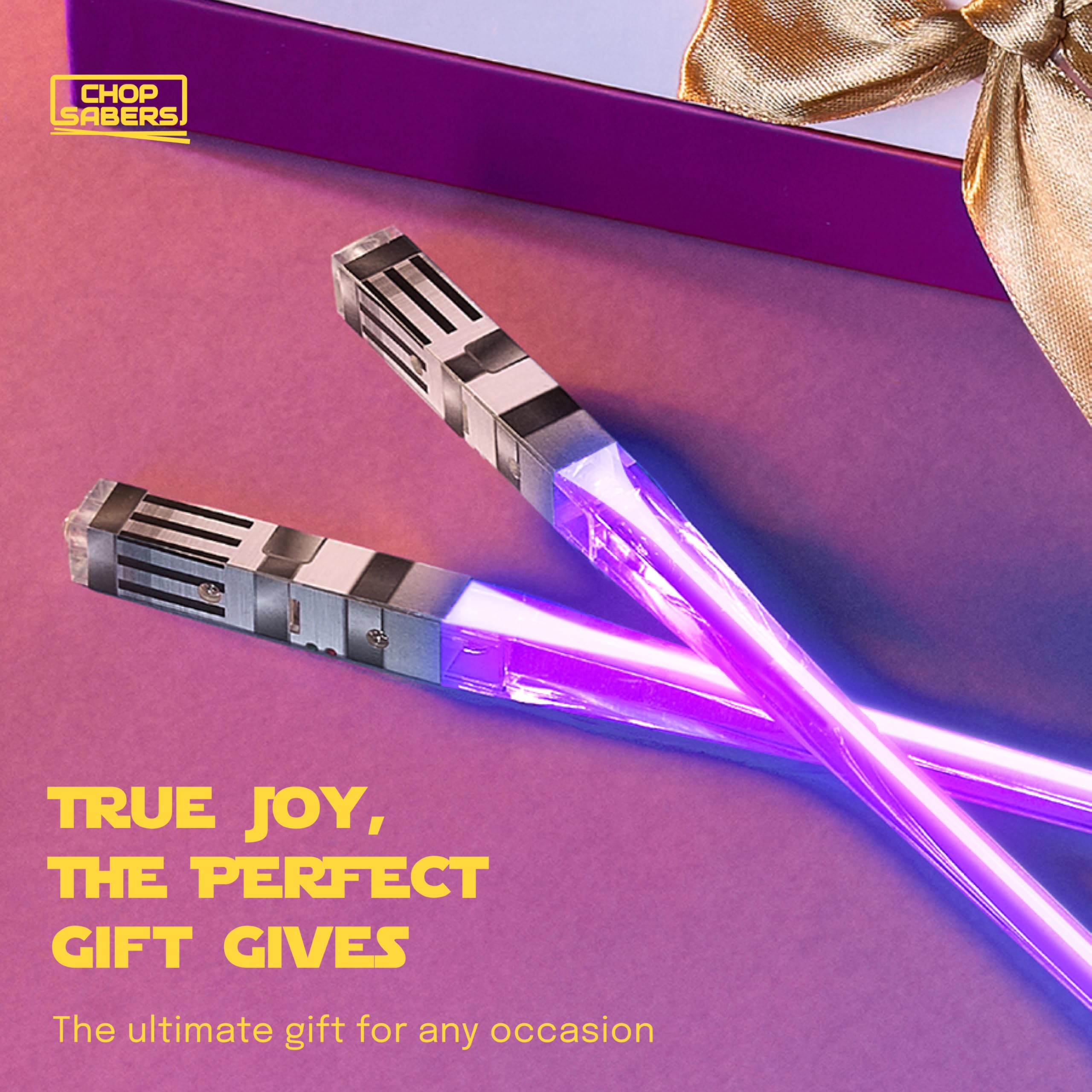 Chop Sabers Light Up Lightsaber Chopsticks, 1 Pair, Purple: 1 pairs Purple