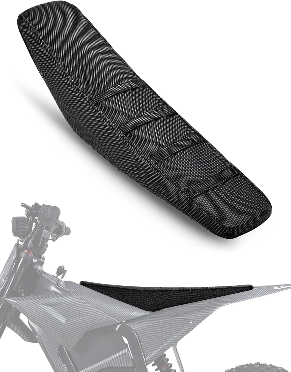 JFG RACING Seat Cover for VALTINSU Electric Dirt Bike,PVC Non-Slip Cushion Guard for VALTINSU EM5 Motorcycle Off-Road Ebike-Black