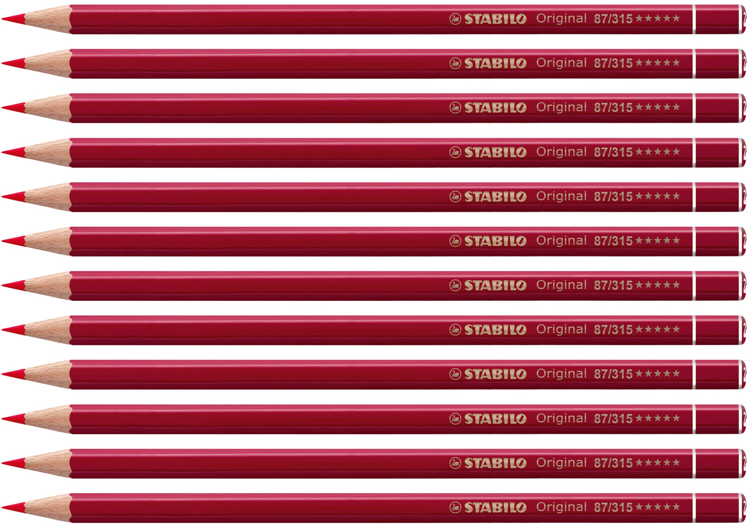Premium Colouring Pencil - STABILO Original - Pack of 12 - permanent red deep