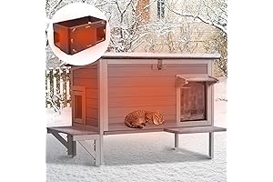 Insulated Cat House Outdoor Winter Feral Cat Shelter for Winter with 100%...