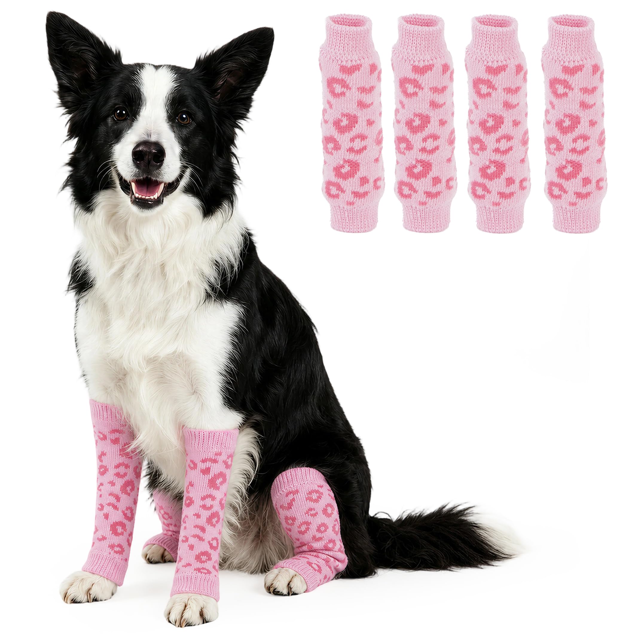 ROZKITCH 4PCS Dog Leg Wraps to Stop Licking Scratching Wound Skin Cover