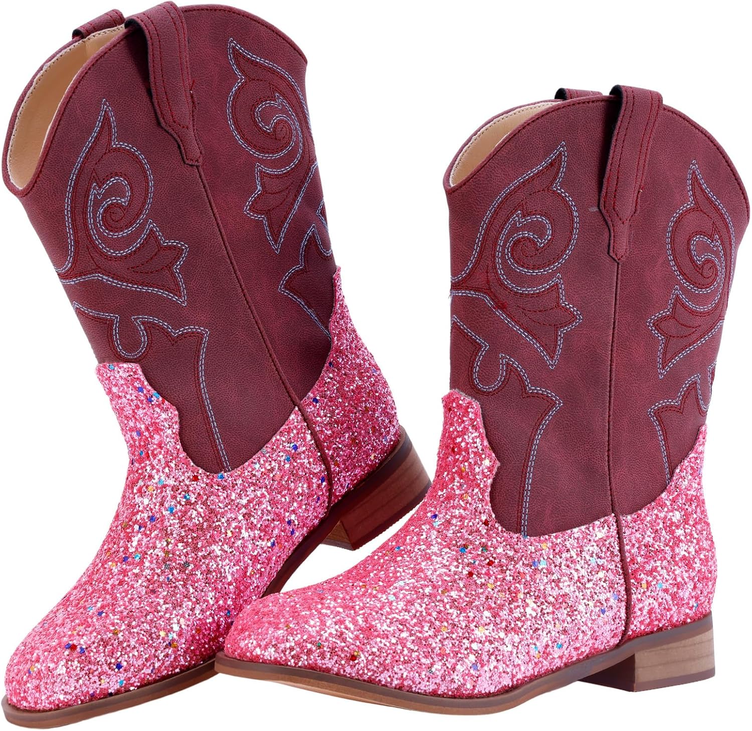 RLW Girls Cowboy Boots Kids Cowgirl Western Boot Glitter Round Toe with Walking Heel for Toddler/Little Kid/Big Kid RLW Girls Cowboy Boots Kids Cowgirl Western Boot Glitter Round Toe with Walking Heel for Toddler/Little Kid/Big Kid